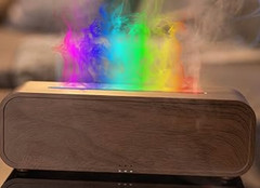 Flame Air Diffuser Humidifier SOUND REACTIVE 7 Colors Remote Control Timer Aroma