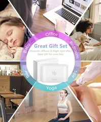 Essential Oil Diffuser, Air Humidifier with Flame Led Light – 7 Colors, 180mL Ca
