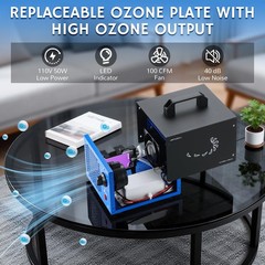 Airthereal MA5000 Commercial Ozone Generator, High Replaceable Filter, Blue
