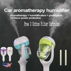 Portable Car Aromatherapy Perfume Air Freshener Humidifier Diffuser Filter Purpl