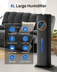 Humidifier Large Room Bedroom with Night Light, 2.1Gal(8L) Humidifiers for Home