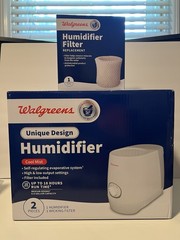 Walgreens Unique Design Humidifier Cool Mist, 18 Hours Run Time 2 Filters Bundle