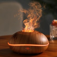 Flame Aroma Humidifier Essential Oil Diffuser LED Color Light
