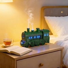 300ML Vintage Train Aroma Diffuser, Remote Control LED Mist Humidifier