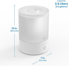 2.5L Top Fill Humidifier for Bedroom – Quiet, Easy to Fill & Clean, 24HR Runtime