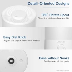 1.5L Whisper-Quiet Ultrasonic Cool Mist Humidifier & Aroma Diffuser, 10-Hour Run