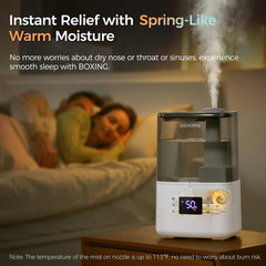 4.5L Warm and Cool Mist Ultrasonic Humidifier for Bedroom Large Room, Top Fill E