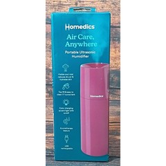Homedics Air Care Anywhere Portable Ultrasonic Humidifier UHE-CMP17-BG Pink NEW