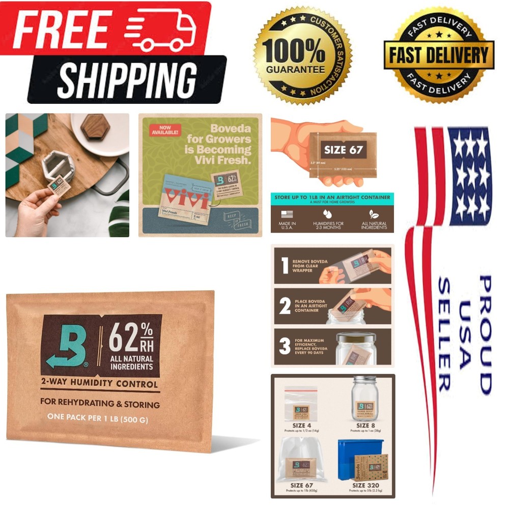 62% Two-Way Humidity Control Pack for Storing 1 lb – Moisture Absorber for St…