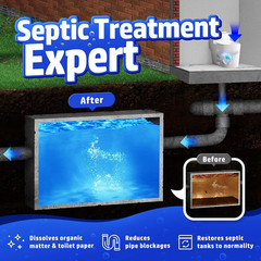 Septic Tank Treatment 12 Pcs for 1-Year Supply, Dissolvable Packs with Easy Oper