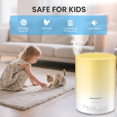URPOWER 300ml Essential Oil Diffuser: Ultrasonic Aromatherapy 300ml, A-white