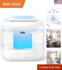 Large Room Humidifier with Adjustable Mist & Night Light – Elegant White Design