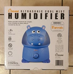 Crane Hippo Filter Free Humidifier 1 Gallon Ultrasonic Cool Mist Humidifiers