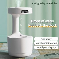 Bedroom Anti-Gravity Humidifier With Clock Water Drop Backflow Aroma Diffuser La