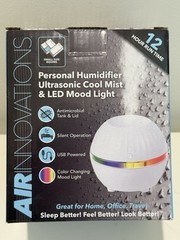 New Personal Humidifier Ultrasonic Desk Nightstand w/night light Air Innova