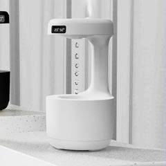 Bedroom Anti-Gravity Humidifier with Clock Water Drop Backflow Aroma Diffuser La