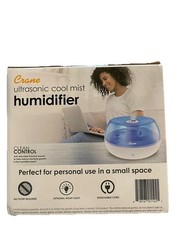 Crane Personal 0.2 Gal. Ultrasonic Cool Mist Humidifier – Blue and White