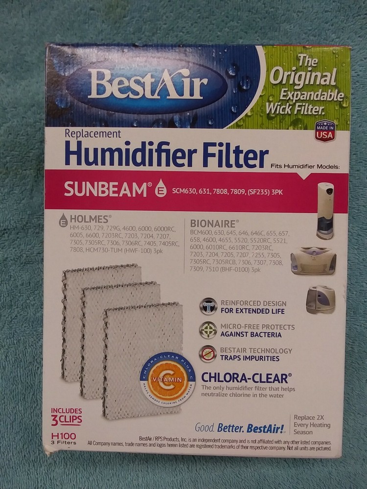 BestAir H100-PDQ-3 Extended Life Humidifier Replacement Paper Wick Humidifier