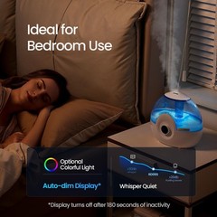 30-Hour Runtime Cool Mist Humidifier – Ideal for Bedrooms, Nurseries, & Plants