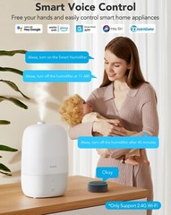 Smart 3L Humidifiers for Bedroom, Top Fill Cool Mist with Essential Oil Diffuser
