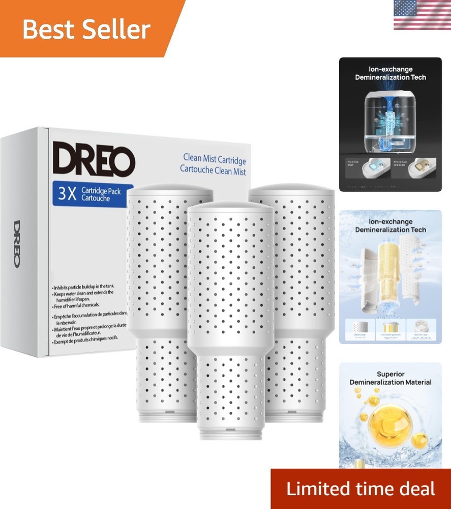 Ion-Exchange Demineralization Cartridges – 3-Pack for Humidifiers