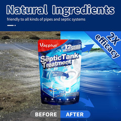 Vacplus Septic Tank Treatment 12 Pcs for 1-Year Supply, Dissolvable Packs with E