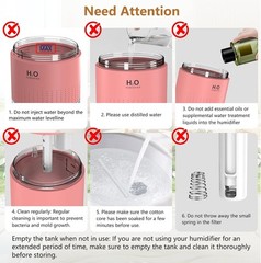 Portable Mini Humidifier, Auto Shut-Off, 2 Mist Modes, Quite, Small Humidifie…