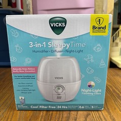 Vicks 3-in-1 Sleepy Time Humidifier Diffuser Nightlight, White