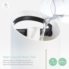 TruSens Clean Mist Ultrasonic 8L Humidifier With UV-C Light, Humidity Sensor