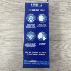 HoMedics Total Comfort Personal Ultrasonic Humidifier Rechargeable UHE-CMP15-WT