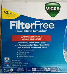 Vicks Filter-Free 1.2 gal. Cool Mist Humidifier, V4600, White – Pre-owned