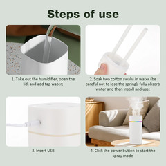 600ML Air Humidifier Atomizer Silent Double Spray Port Aromatherapy Oil Diffuser