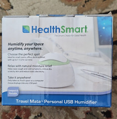 HealthSmart Travel Mate Personal USB Humidifier Cool Mist Compact White/Green