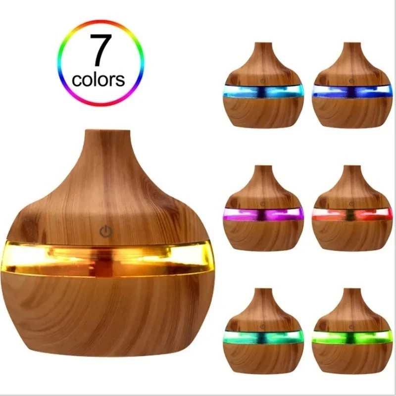 300ml Wood Aroma Diffuser Ultrasonic Cool Mist Humidifier Essential Oil