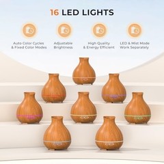 550ml Aromatherapy Essential Oil Diffuser Cool Mist Humidifier Timer LED Light