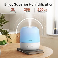 Ultra-Quiet 2L Essential Oil Humidifier with BPA-Free Design & Night Light