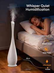 5L Large Room Humidifier, 48H Cool Mist, Quiet, 3 Speeds, Aroma Box