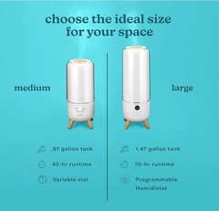 HoMedics Ultrasonic .97 gallon Humidifier Aromatherapy Cool Mist Night-Light