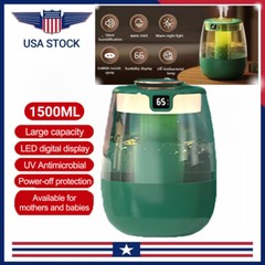 700,000Hz Ultrasonic Humidifier w/3 Modes,Blue Sterilization & Digital Screen