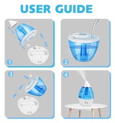 Besititli Pure Cool Blue Mist Humidifier Quiet for Babies Essential Oil Diffuser