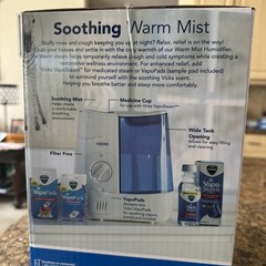 Vicks Warm Mist Humidifier VWM845 1 Gallon Filterless White Blue Brand New