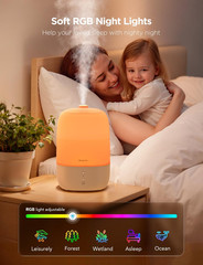 Smart Humidifiers for Bedroom, 3L Top Fill Cool Mist Humidifiers with Essential
