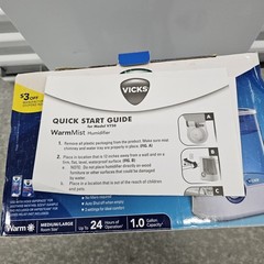 Vicks V750 Warm Mist Room Humidifier 1.0 Gallon Capacity
