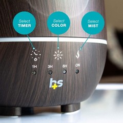 HealthSmart 500ml Cool Mist Humidifier Essential Oil Diffuser Brown