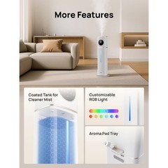 DREO Smart Ultrasonic Humidifier, 100H Runtime for Large Rooms – 3gal