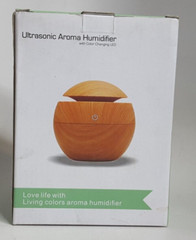 Ultrasonic Aroma Humidifier With Color Charging LED, Light Wood Grain, 130 ml
