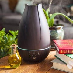 HealthSmart 500ml Cool Mist Humidifier Essential Oil Diffuser Brown