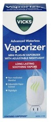 Vicks Advanced Waterless Vaporizer Mini Plug-In w/ Nightlight + 4 VapoPads – New