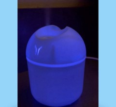 Cool Mist Mini USB Humidifier w/ Color-Changing LED Night Light, White/Blue