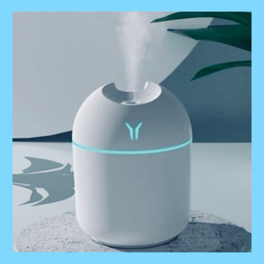 Cool Mist Mini USB Humidifier w/ Color-Changing LED Night Light, White/Blue